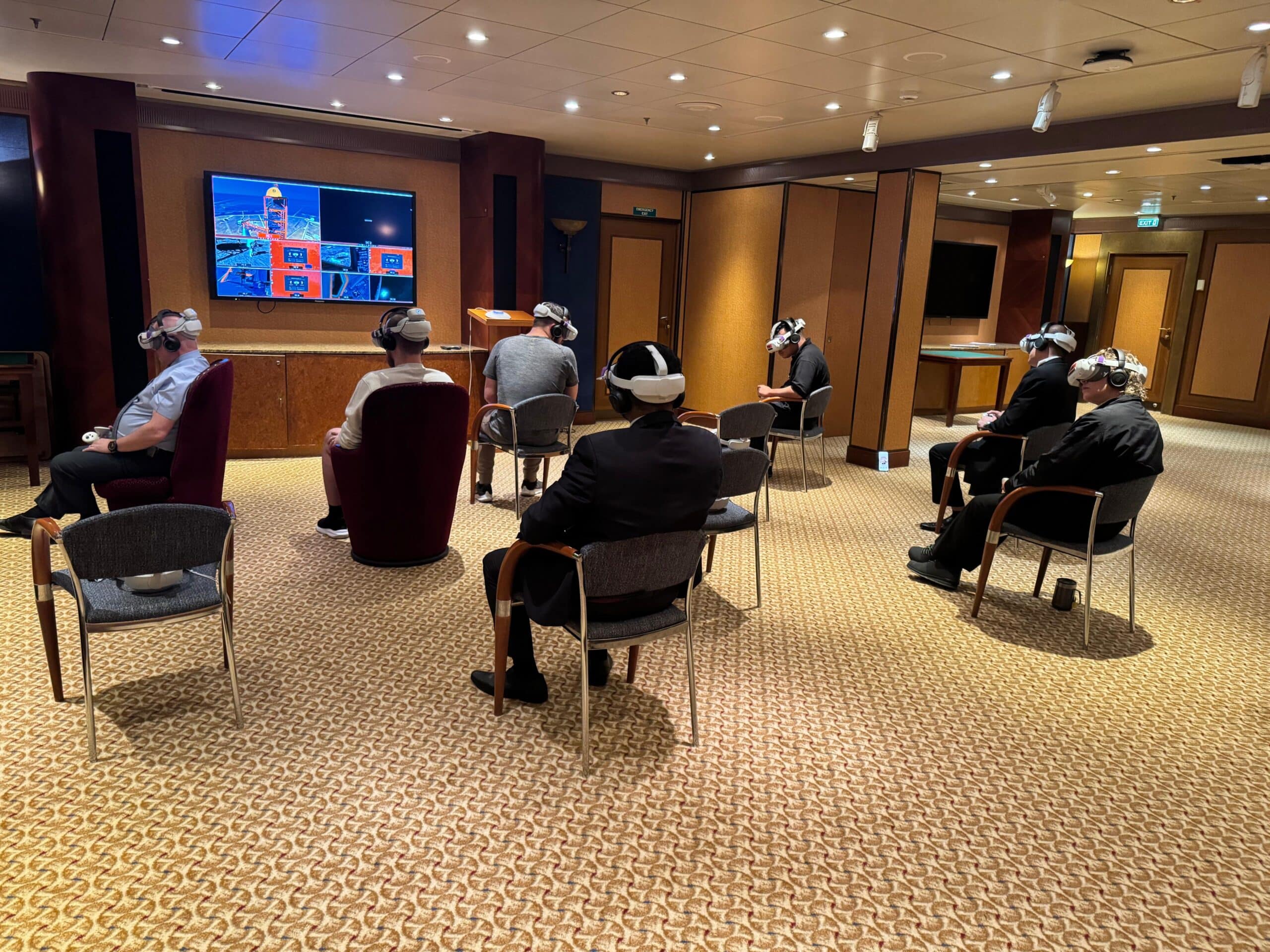 Cunard VR Setup people in seats Cunard VR Setup people in seats